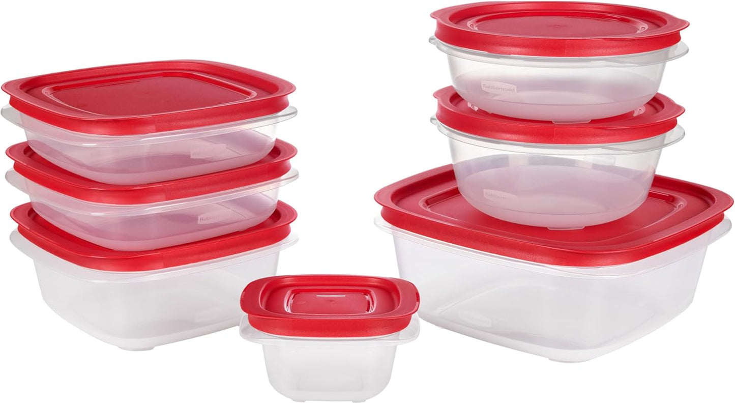 Rubbermaid EasyStore 14-Piece Food Storage Container Set - Square & Round with Lids