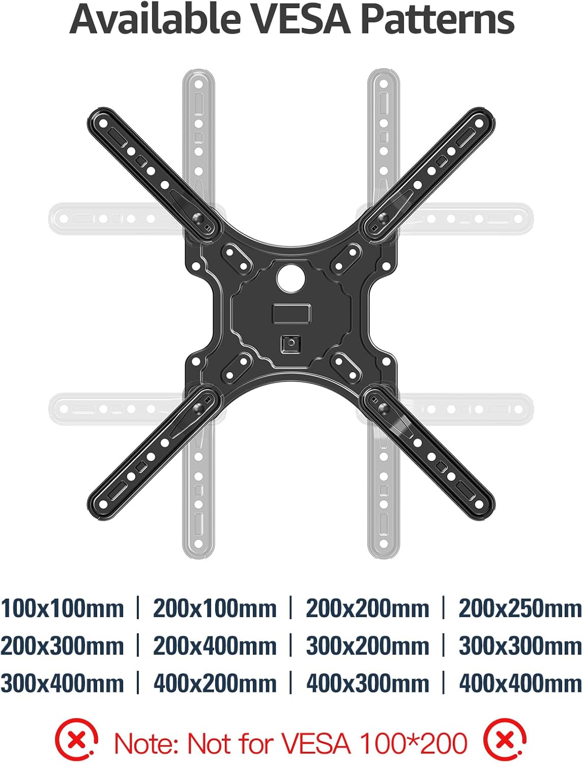 MOUNTUP Full Motion TV Wall Mount for 26-60 Inch TVs - Swivel, Tilt, Single Stud Design, Max VESA 400x400mm