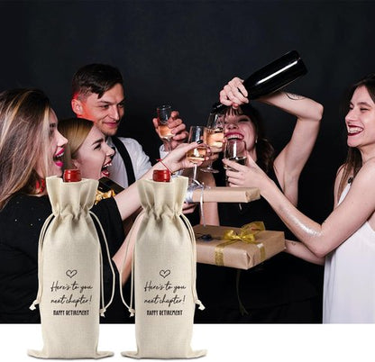 Funny Retirement Gifts for Woman Men Retirement Wine Gifts Bag Happy Retirement Party Decorations Retired Gifts Leaving Gifts for Coworkers Boss Here's to Your Next Chapter Happy Retirement