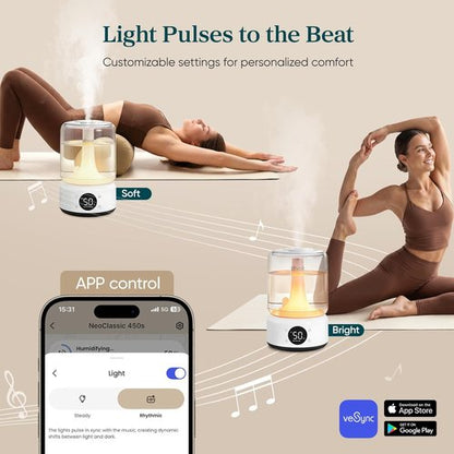 LEVOIT Smart Humidifier - 4.2L Top Fill for Large Rooms | 42H Runtime, Whisper-Quiet Cool Mist, APP & Voice Control