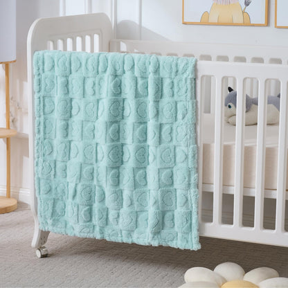 Skiennix Baby Blankets - Soft Fleece Toddler Blankets for Crib | 4 Pcs Set, 30" x 40", Blue/Green/White/Grey