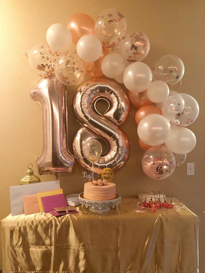 Rose Gold 40 Inch Number 8 Balloon | 8th Birthday Party Decorations for Men & Boys