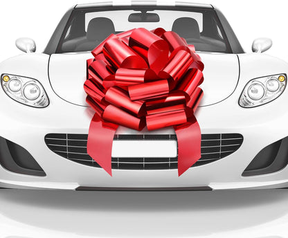Mifflin-USA Big Car Bow - Metallic Red 18 Inch - Giant Gift Bow for Birthdays & Christmas Decor