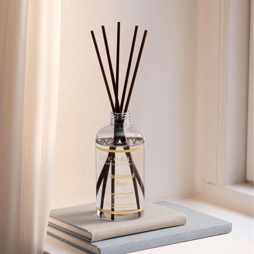 COCORRÍNA Reed Diffuser Refill - Sandalwood Rose 6.7 Fl. Oz with 8 Sticks for Lasting Fragrance