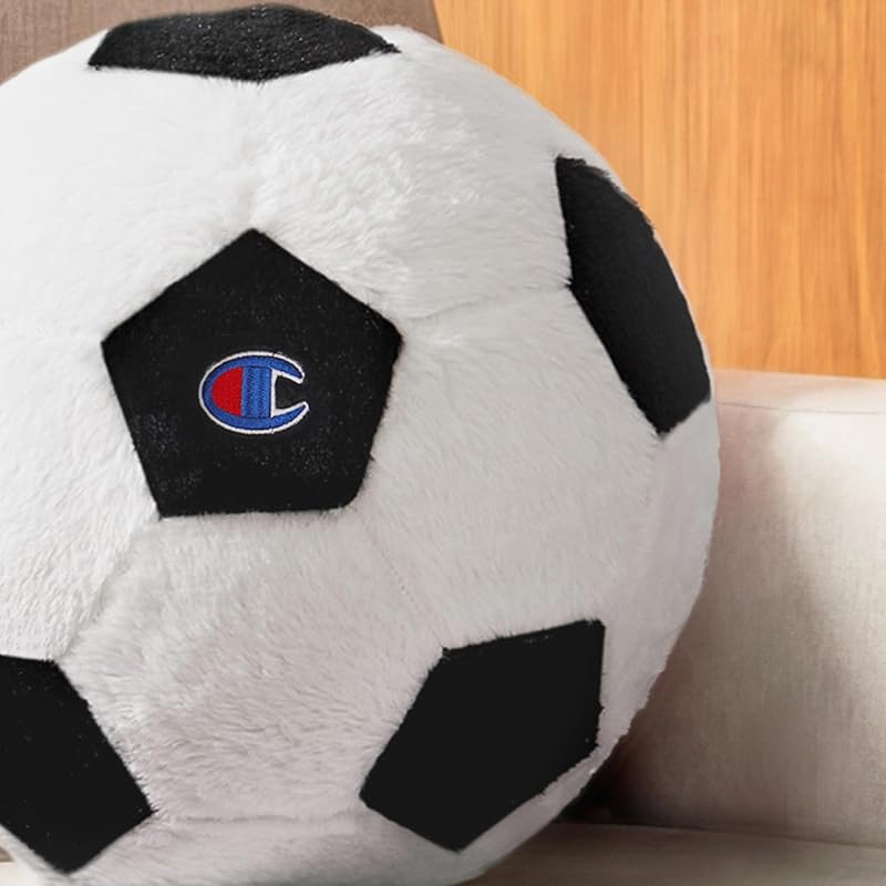 Champion Soccer Plush Pillow Ball - 12" Round, Black/White (Variation: Soccer)
