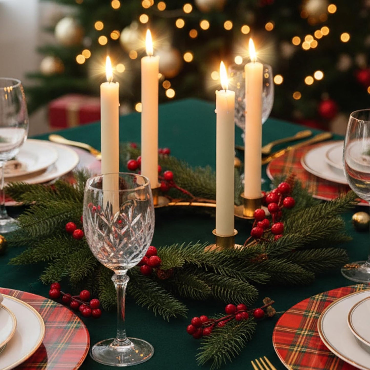 Regine Switzerland Christmas Advent Wreath Ring - Gold Metal Candle Holder Set of 4 for Home Decor
