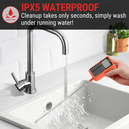 TempPro Waterproof Digital Candy Thermometer - Instant Read 10" Long Probe for Cooking, Grilling & BBQ