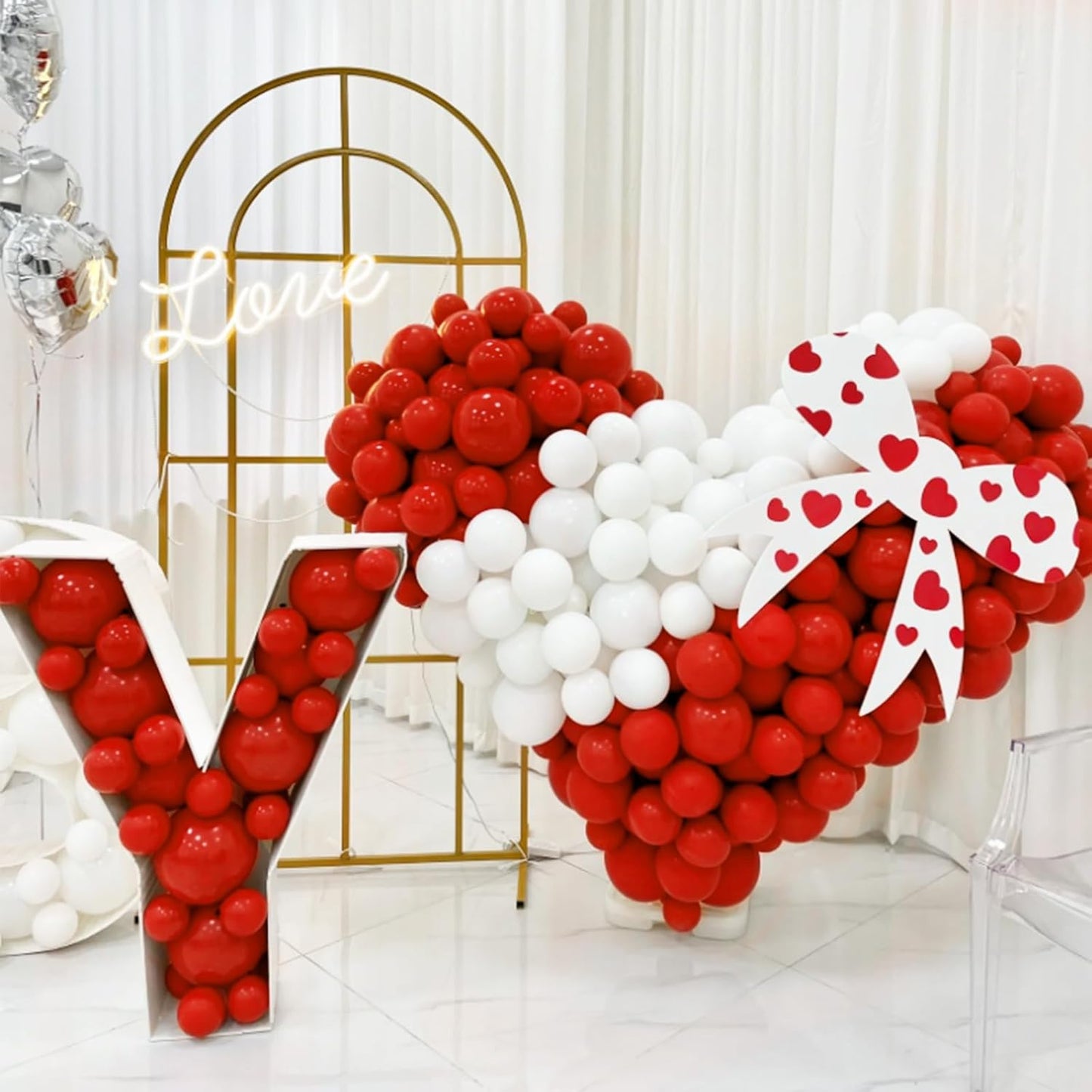 Regine Switzerland 100 Pcs Red & White Balloons - 12 Inch Thickened Latex for Celebrations