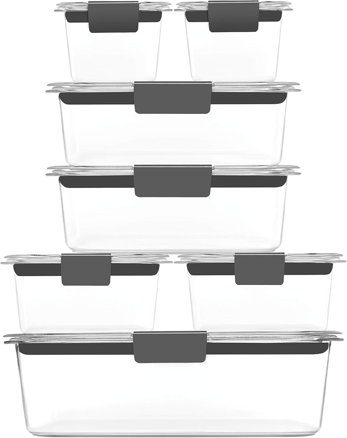 Rubbermaid Brilliance Food Storage Containers - 14-Piece Set, BPA-Free, Leak-Proof, Clear Design