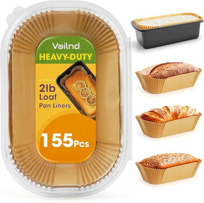 Loaf Pan Liners | 155 Pcs Non-Stick Parchment Paper for Easy Cleanup - 9x5 Inch for Sourdough, Cakes & Breads