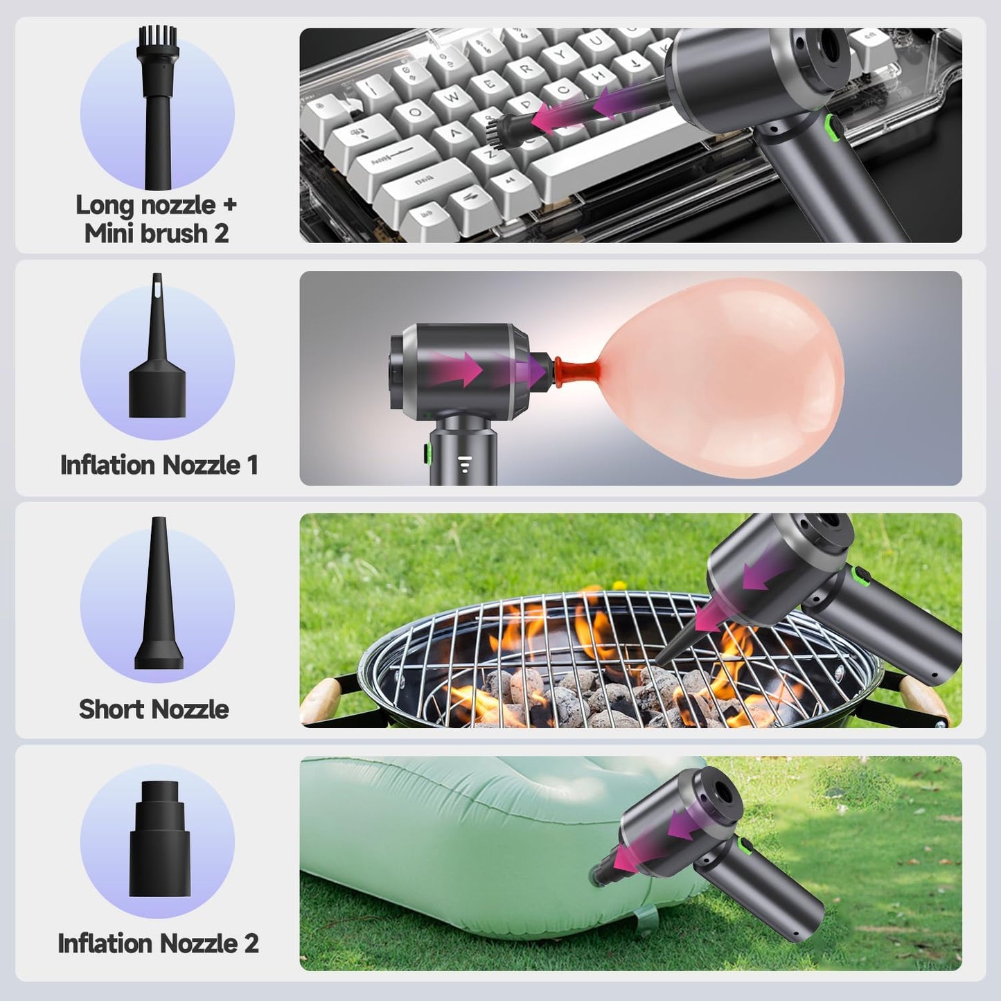 Skiennix Portable Cordless Car Vacuum - 24000PA High Power Suction, Mini Handheld Cleaner | Rechargeable & One-Touch Empty