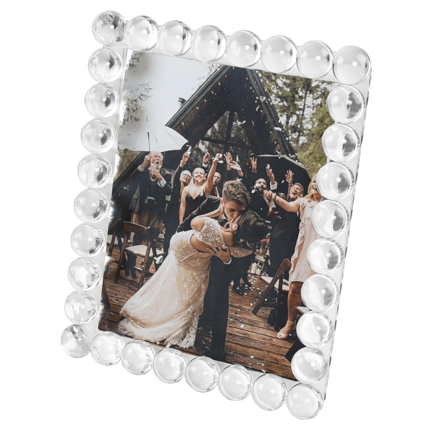 DONOUCLS Crystal 8x10Inch Picture Frame, Wedding Frame Tabletop Display, Display Pictures 8''x 10'', Comes with Gift Box