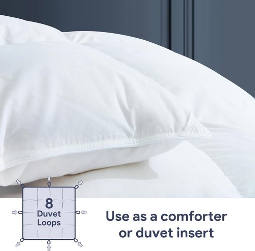 Maple&Stone Queen Size Feather Down Comforter - Ultra Soft All-Season White Duvet Insert | 100% Cotton, 90 x 90 Inches