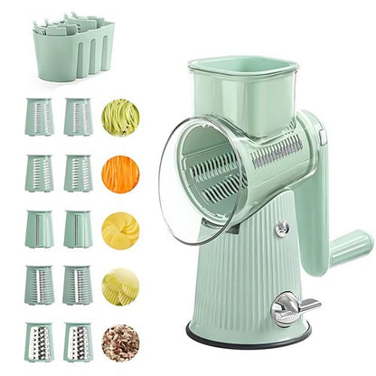 2025 Preservea 5 in 1 Rotary Grater, 5 in 1 Rotary Cheese Grater Vegetable Slicer, Preserves Food Chopper, Easy To Clean Kitchen Gadgets With Storage Box