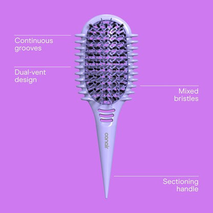 Conair Curl Define Pro Hair Brush - Dual-Vent Design for Frizz-Free Detangling & Curl Definition