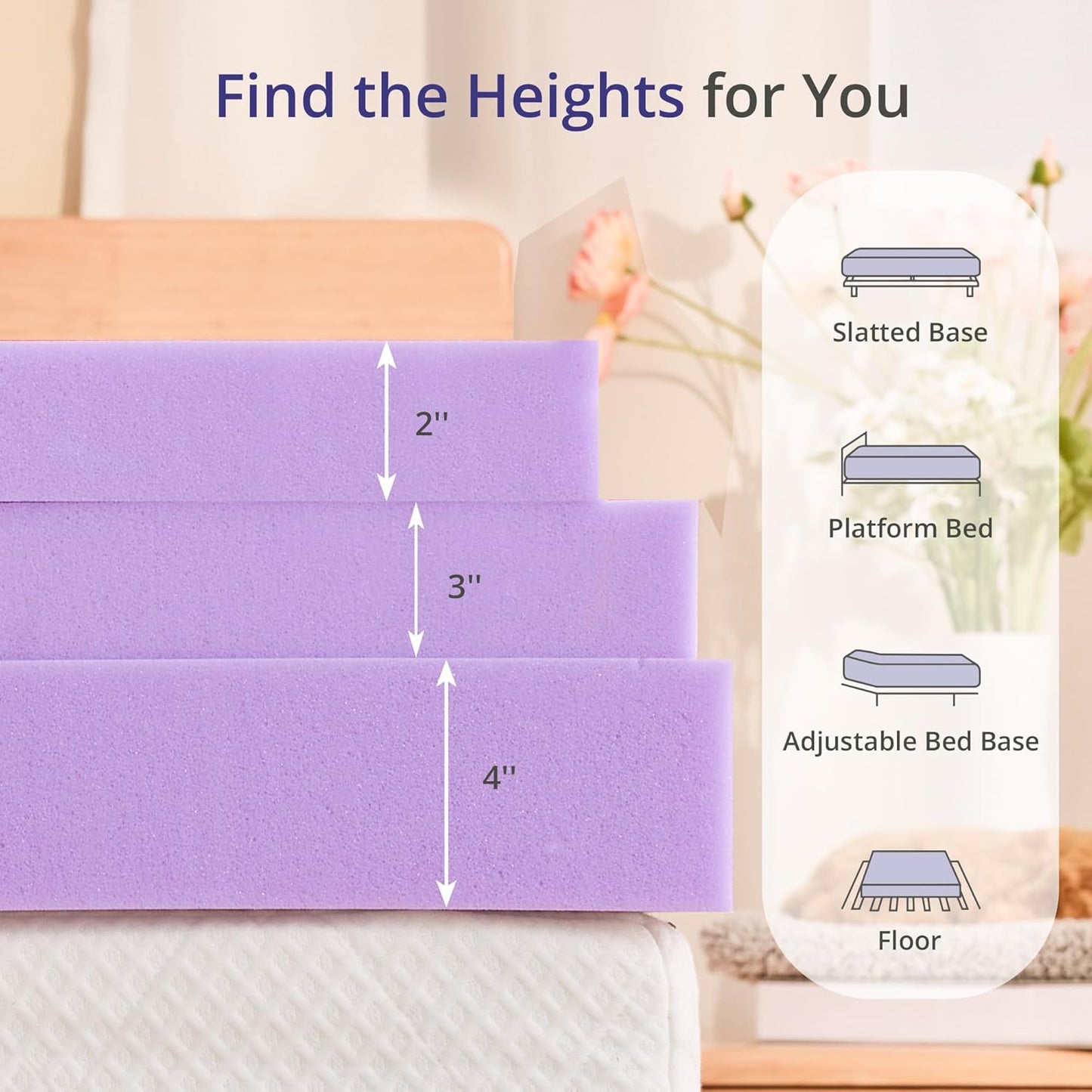 Regine Switzerland Twin Lavender Scented Memory Foam Mattress Topper - Pressure Relief & Cooling, 38"x75"