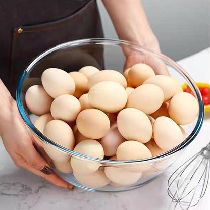 Skiennix 6.5 Quart Glass Bowl with Lid - Perfect for Sourdough Bread Making & Salad Prep | 12.3 Inch Clear Design