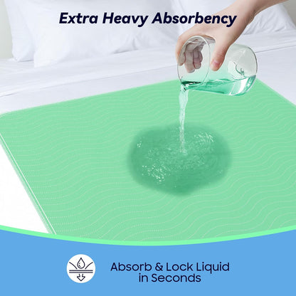 Skiennix Extra Heavy Absorbency Washable Underpads - 36” x 36” Waterproof Quick Drying Bed Pads for Incontinence & Pets
