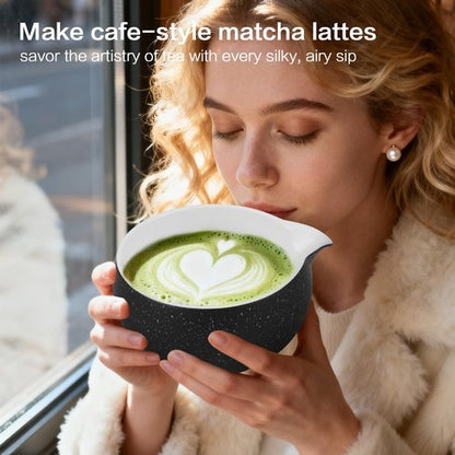 ChefBee 8PCS Matcha Whisk Set - Ceramic Matcha Tea Bowl Kit Set Includes Bowl, Whisk and Chasen Holder, Sifter, Bamboo Spoon & Scoop, Scoop Rest, Tea Towel, Christmas Macha Gift for Beginners Lovers