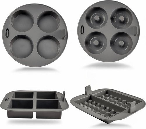 EM Silicone Air Fryer Liners Set - 4-Pc Reusable Baking Molds for Cakes, Donuts & Waffles | Fits 3-5 Qt Air Fryers