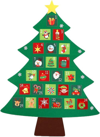 Christmas Tree Advent Calendar 2025 - 24-Day Countdown with Festive Pockets | Perfect Holiday Decor for Kids & Adults