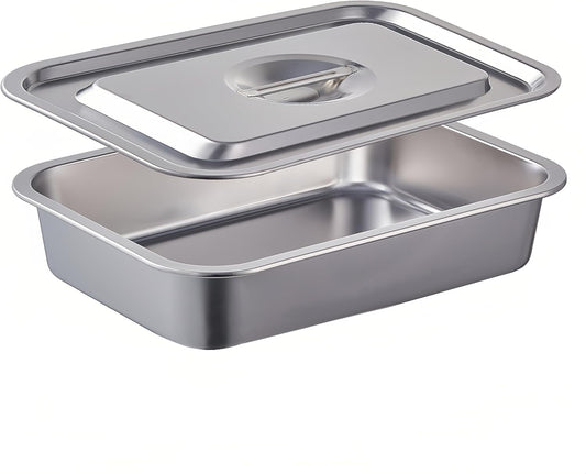 Skiennix 4 Inch Extra Deep Lasagna Pan - 11.6x15.6 Inch Nonstick Stainless Steel with Lid | 9.2QT Capacity