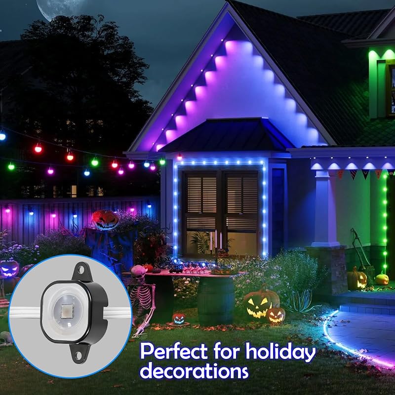 65-Pack Govee Pro Outdoor Light Bracket Clips with Screws - PRERUICHI Mounting Hardware for H706/H806