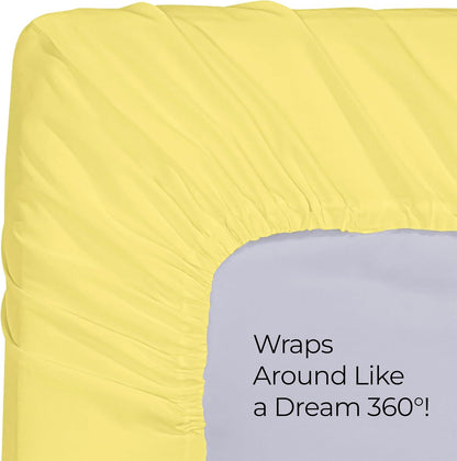 Utopia Bedding Queen Fitted Sheet - Soft Microfiber - Deep Pocket - Fade Resistant - Yellow