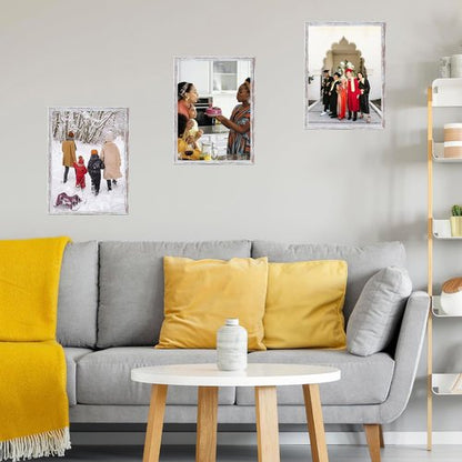 JCJMY 16x24 Rustic White Picture Frame - Versatile Wall Hanging for Photos & Canvas | Horizontal & Vertical Display