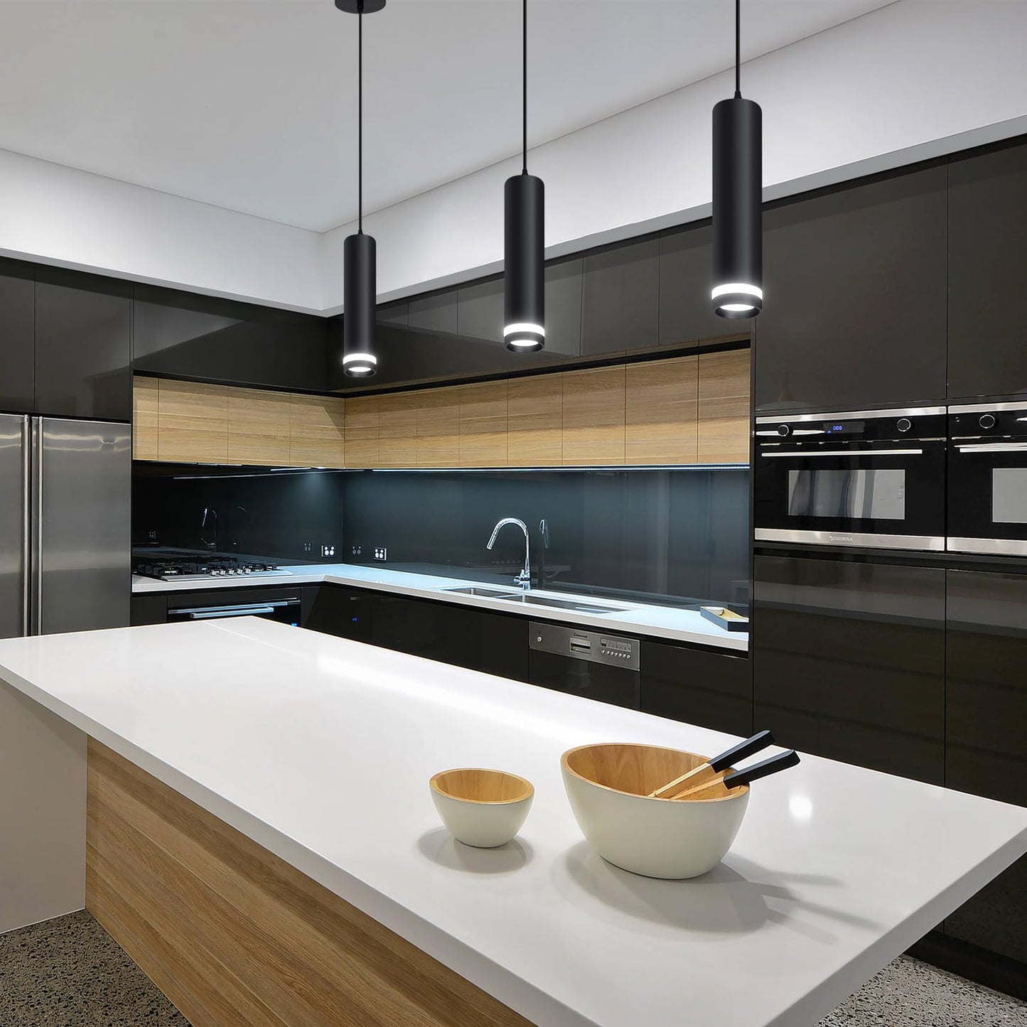 OKELI Modern Pendant Island Light Square 3-Light Smart