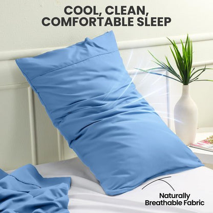 Utopia Bedding Pillow Cases Standard Size 2-Pack – Soft Brushed Microfiber – Envelope Closure – Perfect for Hospitals, Hotels, Guest Rooms – Oeko-TEX Certified, 20x26 Inches (Dutch Blue)