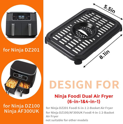 Ninja Foodi Air Fryer Replacement Parts - 2 PCS Non-Stick Grill Pan & Crisper Plate | Dishwasher Safe