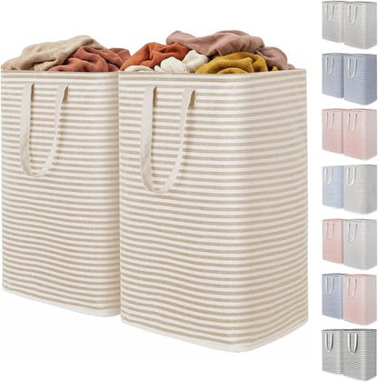 Lifewit Laundry Basket - 80L Collapsible Hamper with Reinforced Handles | Waterproof Design in Beige