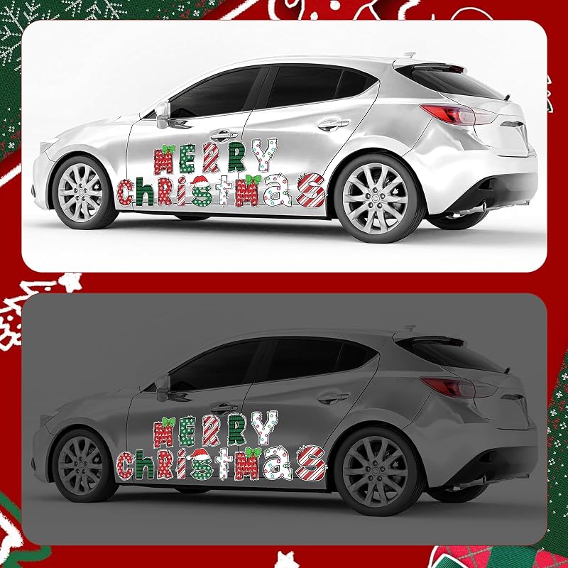 Variation of THIS listing: Cute Xuhal 14 Pcs Christmas Car Magnets Reflective Merry Xmas Letters