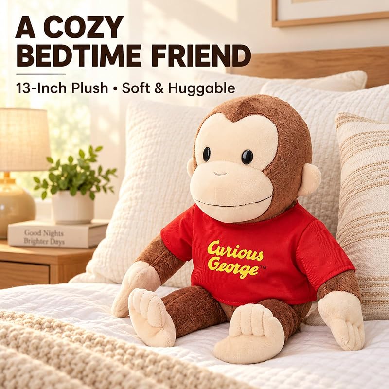 Variation of THIS listing: Curious Monkey George Plush 13 Inch Soft Stuffed Animal Pillow