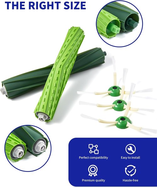 iRobot Replacement Parts - Dual Multi-Surface Rubber Brushes & HEPA Filters for E, I & J Series | Combo i5, j5