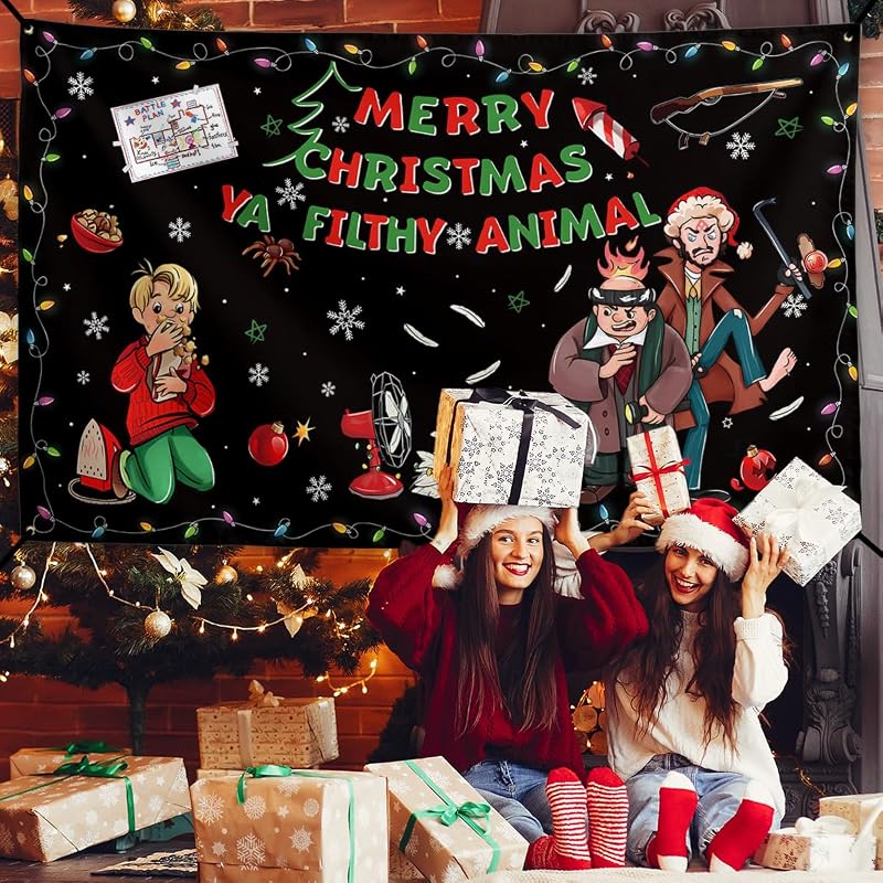 Christmas Backdrop 71×43 Inch - Winter Holiday Photo Background for Parties