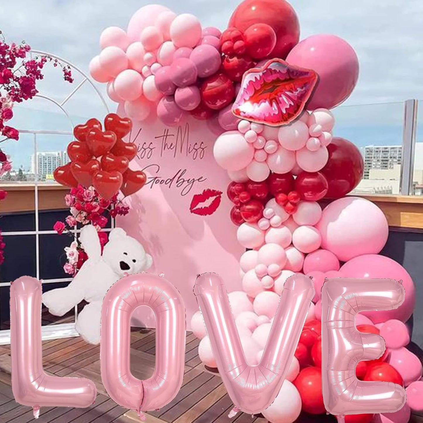 Skiennix 40-Inch Pastel Pink Letter V Balloon - Giant Custom Mylar Foil for Birthday Party Decor