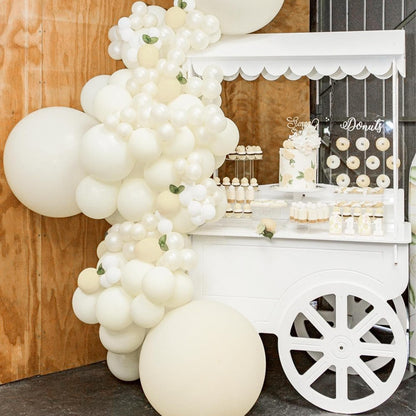 PartyWoo Beige Balloon Arch Kit - 120pcs in 5-18 Inch Sizes for Weddings, Graduations & Parties