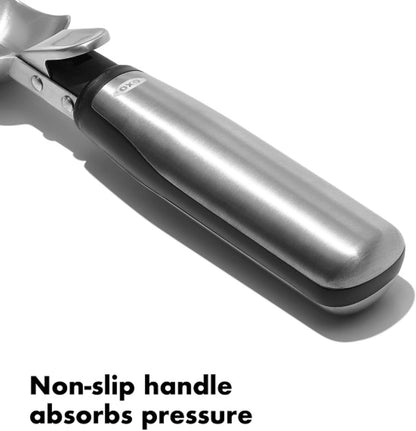 OXO Steel Ice Cream Scoop - Effortless Lever Design for Perfect Scoops Every Time