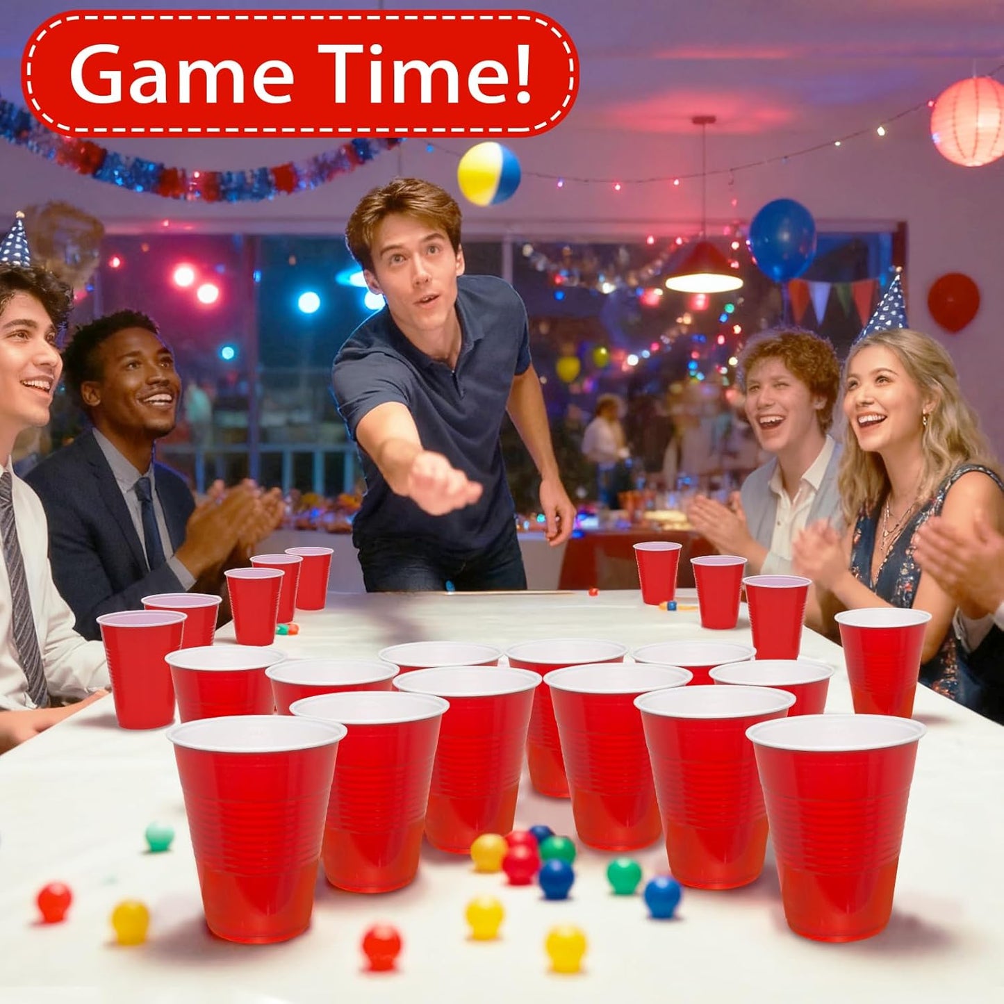 Red Plastic Cups - 16 oz Disposable Party Cups for Birthdays, Picnics & Easter | 100 Count