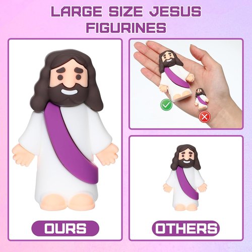 Barydat Jesus Figurines - 3.2 Inch Classic Christ Savior Dolls | Bulk Religious Party Favors (10 Pcs)