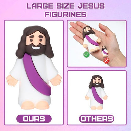 Barydat Jesus Figurines - 3.2 Inch Classic Christ Savior Dolls | Bulk Religious Party Favors (10 Pcs)