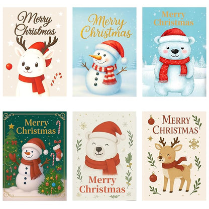 christmas cards set 18 5x7 with envelopes – 6 designs boxed for easy storage