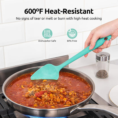 U-Taste Silicone Spatula Set - High Heat Resistant 600ºF Food Grade Rubber Kitchen Utensils | 4PCS Multicolor