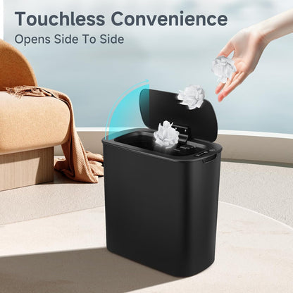 TIPGO 5 Gallon Motion Sensor Trash Can - Touchless Automatic Garbage Bin for Bathroom & Office (Black)