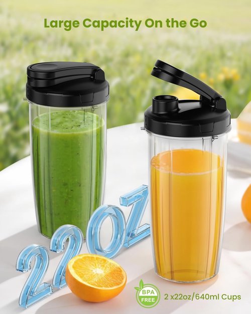900W Personal Blender by [Brand Name] - Smoothies & Shakes with 2 BPA-Free 22oz Portable Cups
