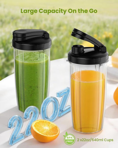 900W Personal Blender by [Brand Name] - Smoothies & Shakes with 2 BPA-Free 22oz Portable Cups