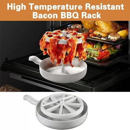 Bacon Wizard Microwave Crispy Bacon Maker, Microwave Bacon Cooker, Bacon Grease Saver with Strainer, Microwave Barbecue Grill Cooker Prep Trays Bacon Rack for Oven Cooking (2 Pack)