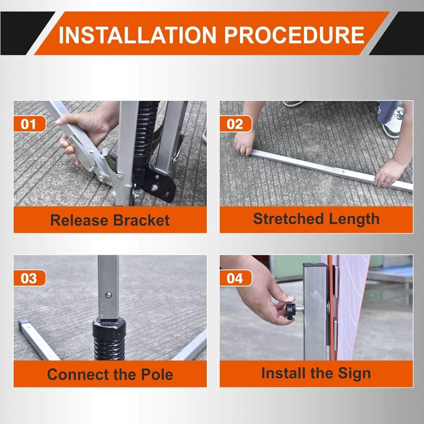 Roll Up Sign Stand - Portable & Durable Traffic Safety Display Holder | Easy Setup for Outdoor Use